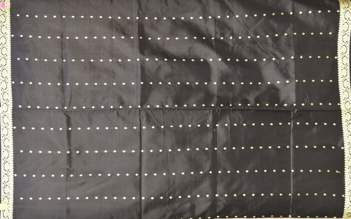 Midnight Black Banarasi Katan Silk Saree
