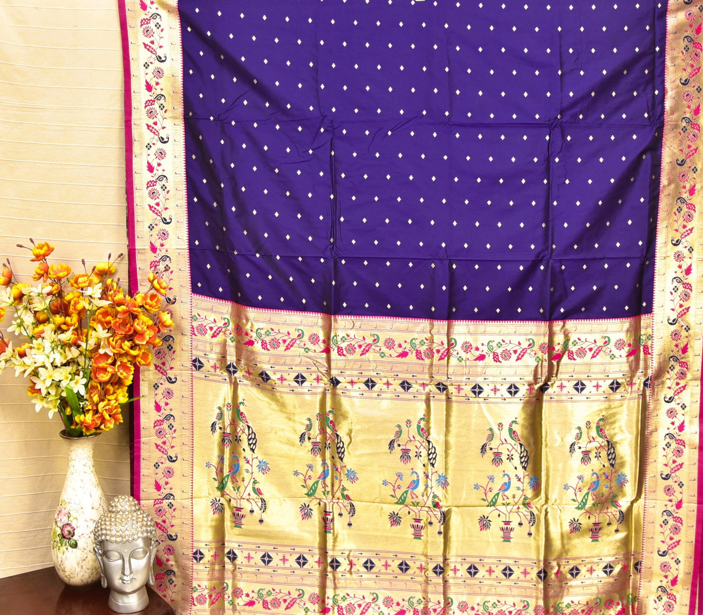 Royal Purple Paithani Silk Saree