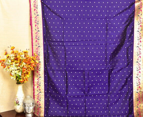 Royal Purple Paithani Silk Saree