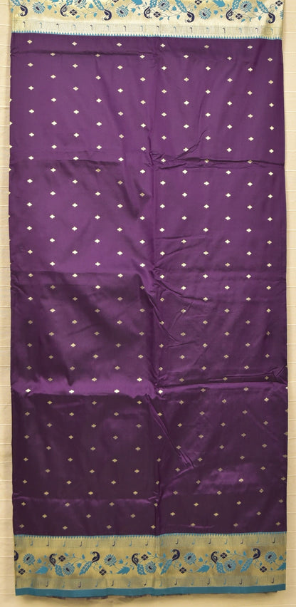 Exquisite Royal Purple Paithani Silk Saree