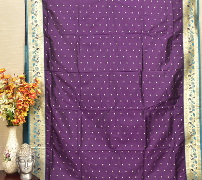 Exquisite Royal Purple Paithani Silk Saree