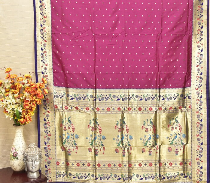 Radiant Magenta Paithani Silk Saree
