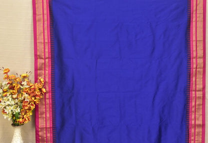 Royal Blue & Magenta Pink Ilkal Saree