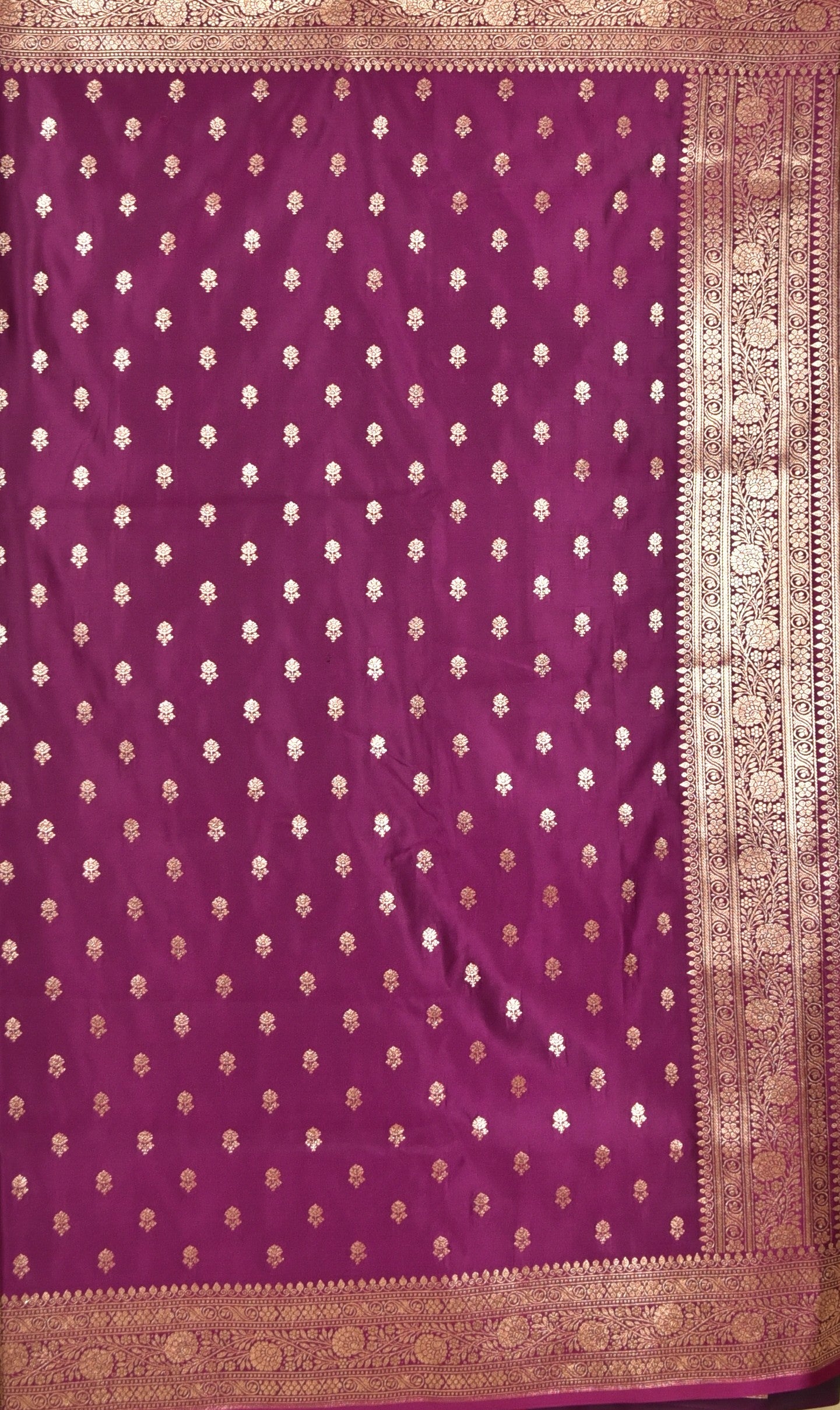 Imperial Purple Banarasi Mashru Silk Saree