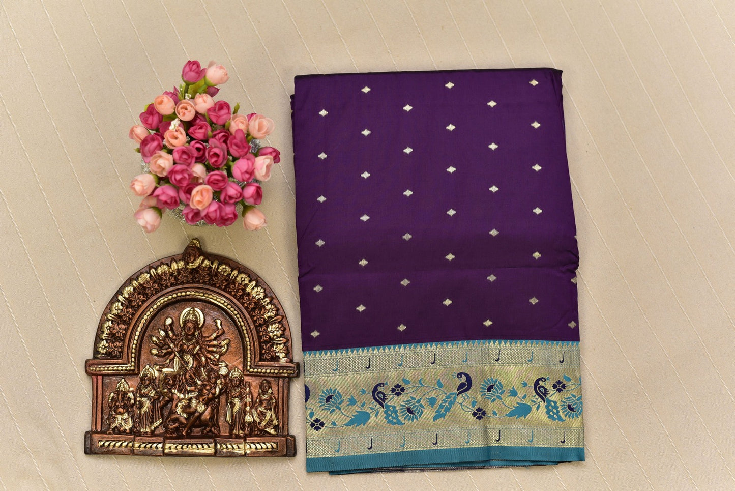 Exquisite Royal Purple Paithani Silk Saree