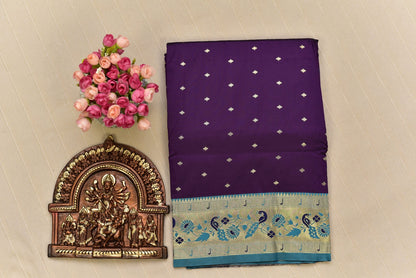 Exquisite Royal Purple Paithani Silk Saree