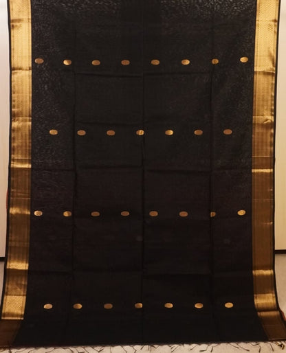 Classic Black and Red Traditional Handloom Maheshwari Saree