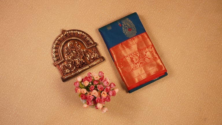 Blue Semi Kanchivaram Silk Saree