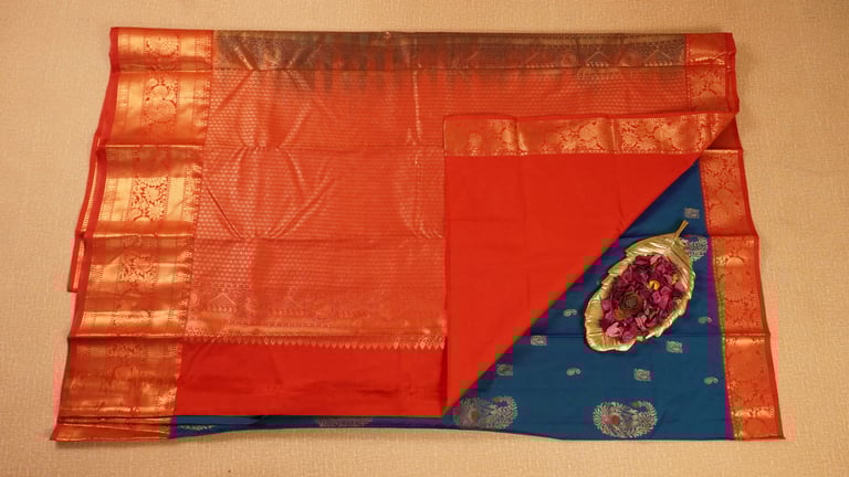 Blue Semi Kanchivaram Silk Saree