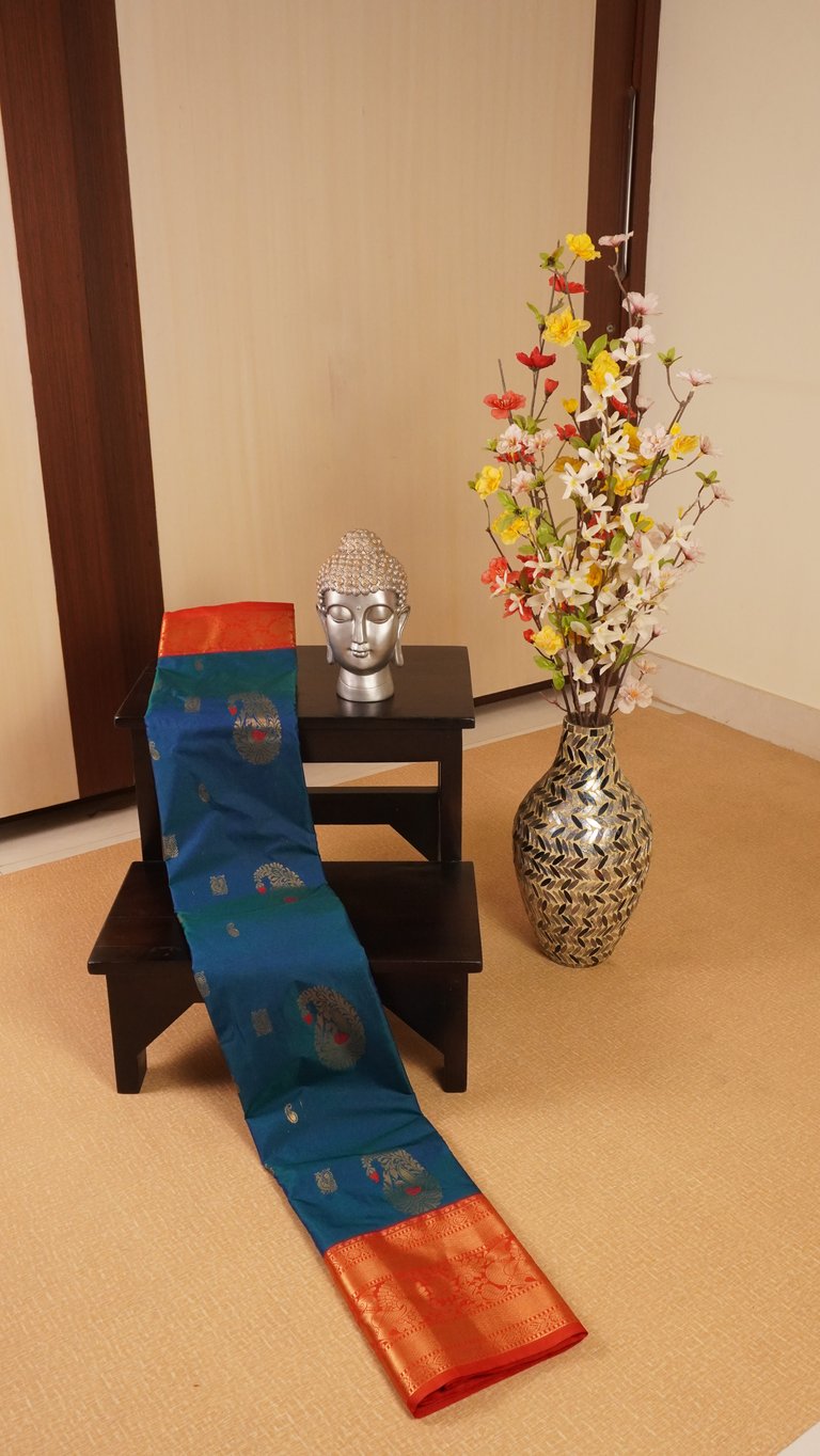 Blue Semi Kanchivaram Silk Saree