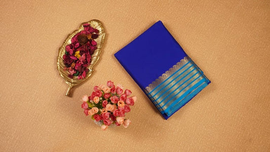 Royal Blue Semi Mysore Silk Saree