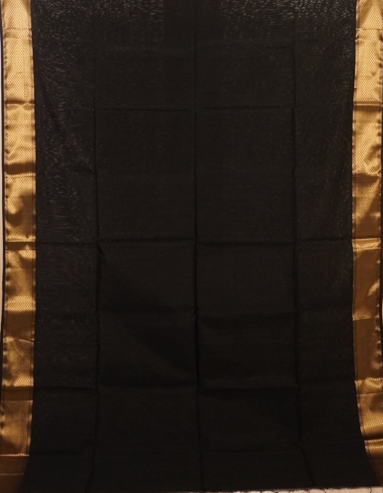 Classic Black Traditional Handloom Maheshwari Saree