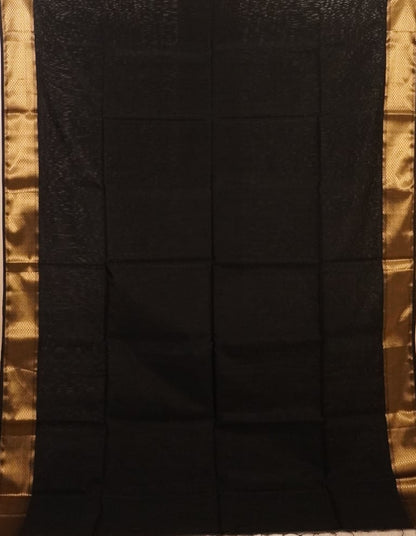 Classic Black Traditional Handloom Maheshwari Saree