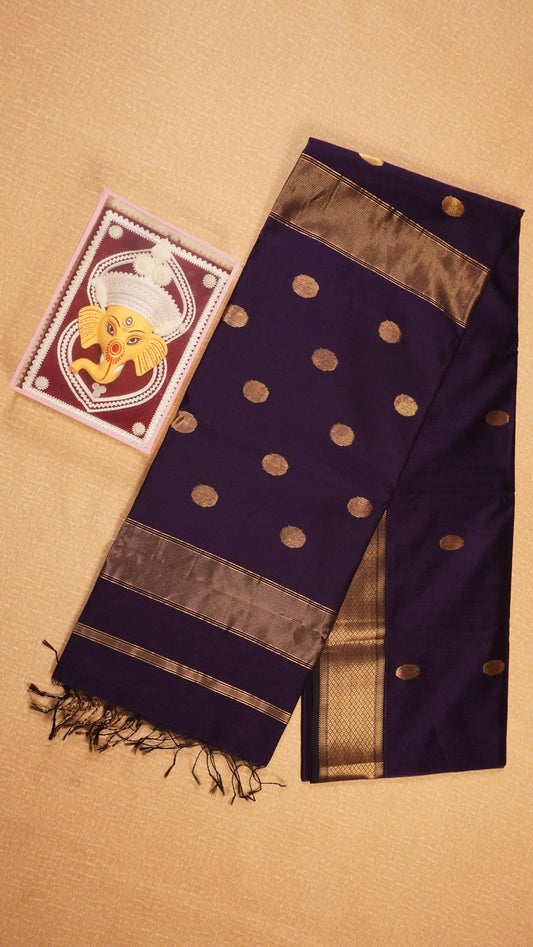 Elegant Mauve Traditional Handloom Maheshwari Saree