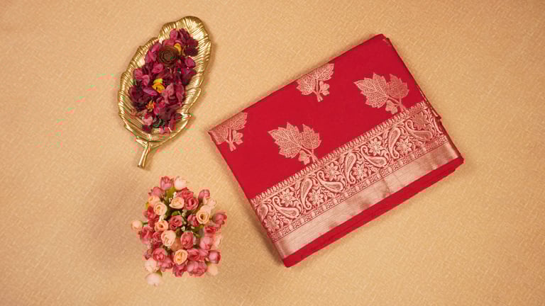 Pink Banarasi Semi Katan Silk Saree