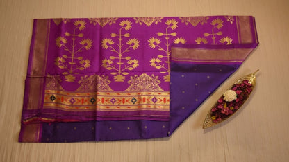 Dark Plum Purple Paithani Silk Saree