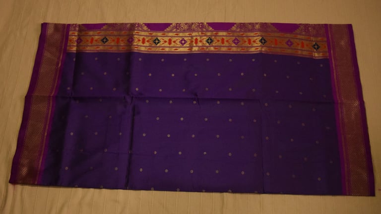 Dark Plum Purple Paithani Silk Saree