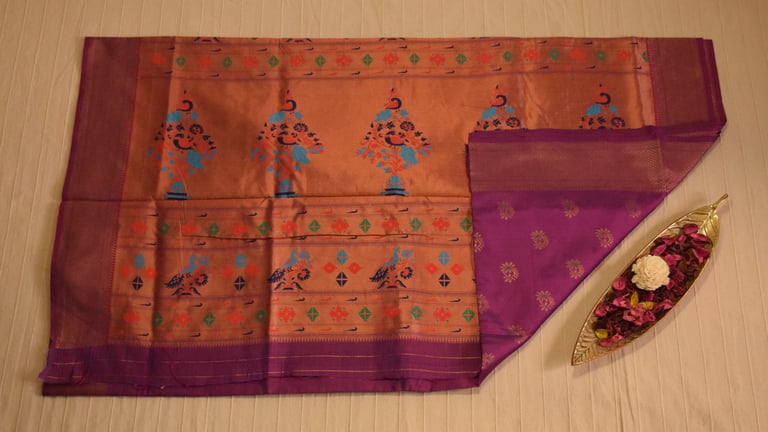 Purple Paithani Silk Saree