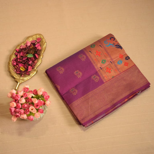 Purple Paithani Silk Saree