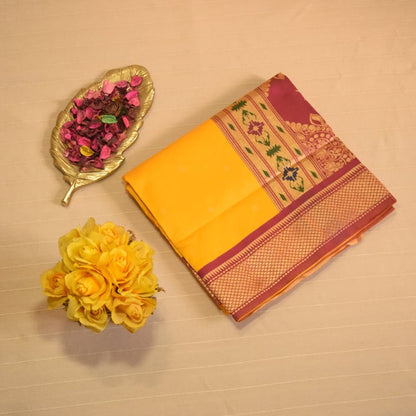 Yellow Paithani Silk Saree