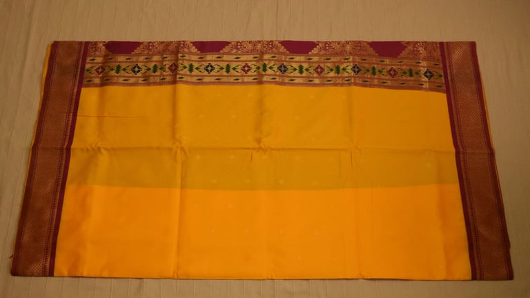 Yellow Paithani Silk Saree